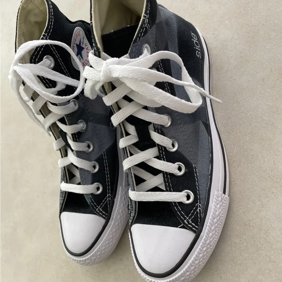 Women's Custom Print Geometric All Star Converse Black/Gray -Brand New Size 5.5 - Picture 3 of 12